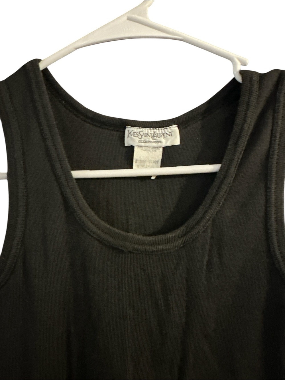 Yves Saint Laurent Black Ribbed Cotton Tank